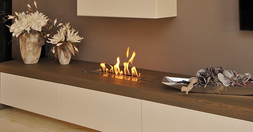Ethanol Fireplace Insert with Remote Control for Living Room AFIRE